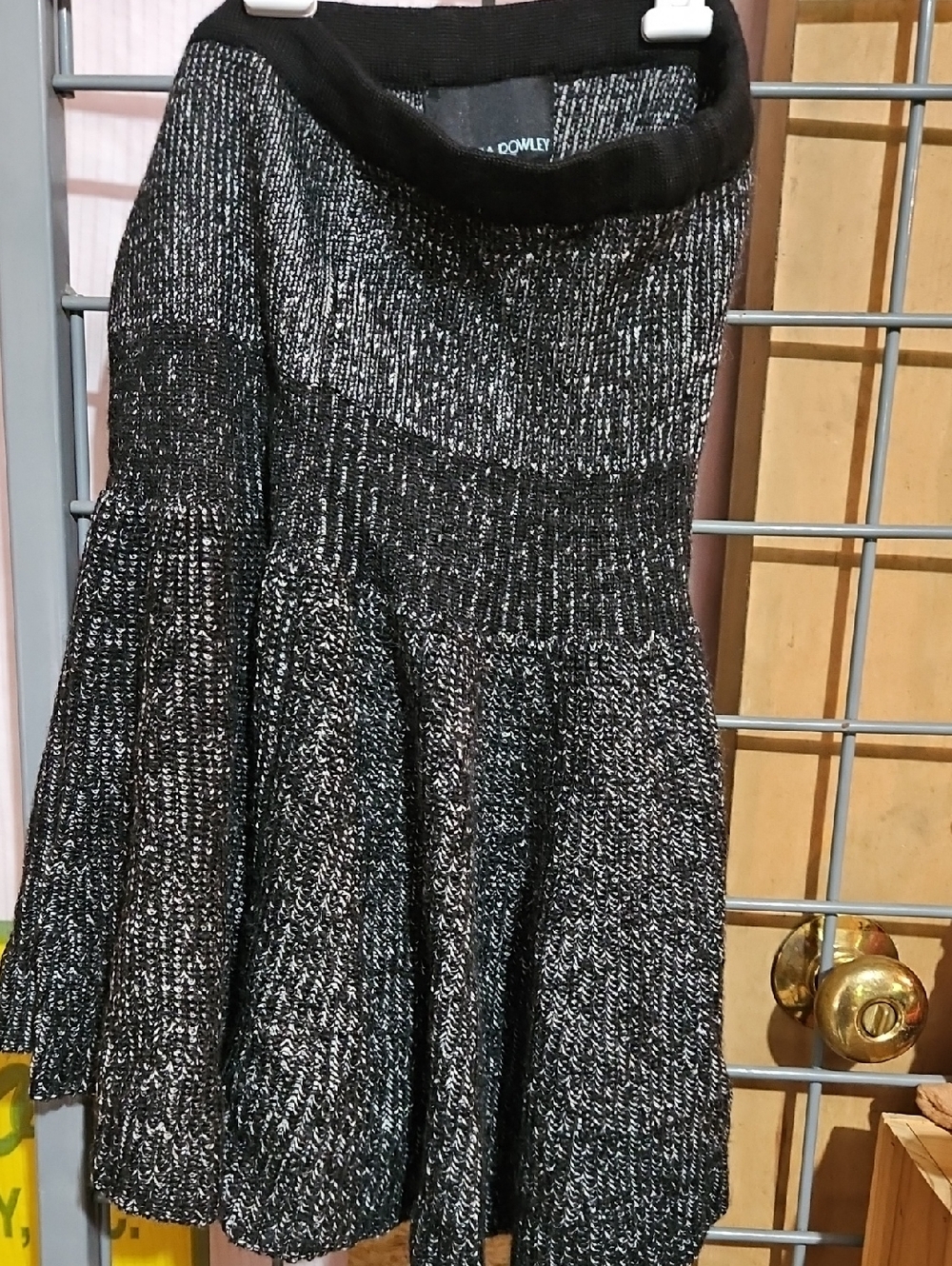 Cynthia Rowley Black and Silver Metallic Knit Dress